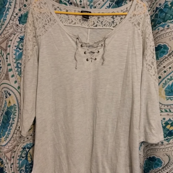 Lace Detail 3/4 Sleeve Raglan Top Size 3 Runs Small - Picture 2 of 8